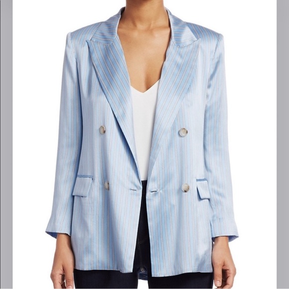 L’AGENCE stripped silk blazer